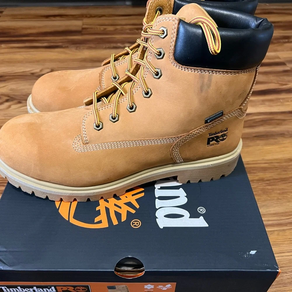 Brand New ! Women's Timberland Pro Wheat 6” Steel Safety Toe Boots-Size 11 - Picture 2 of 6